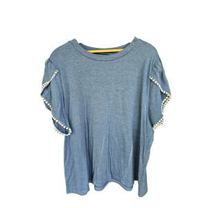 Shein Curve Cottagecore Blouse Plus Size 2XL Contrast Trim